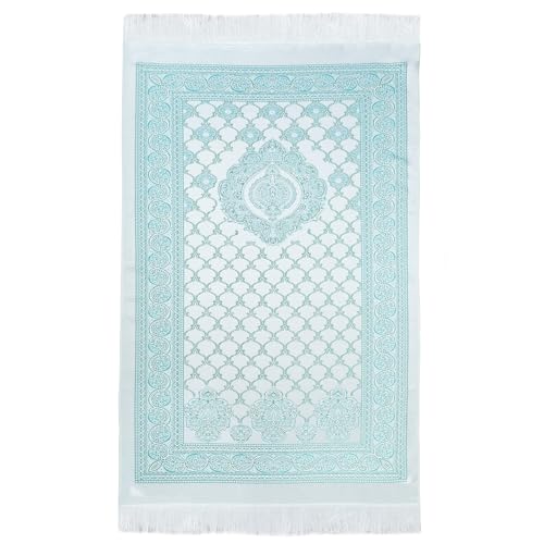 Prayer Rug Muslim Prayer Mat - Soft Thin Prayer Carpet Mats Islam for Kids Men Women, Islamic Eid Ramadan Gifts (Green) - color: Green