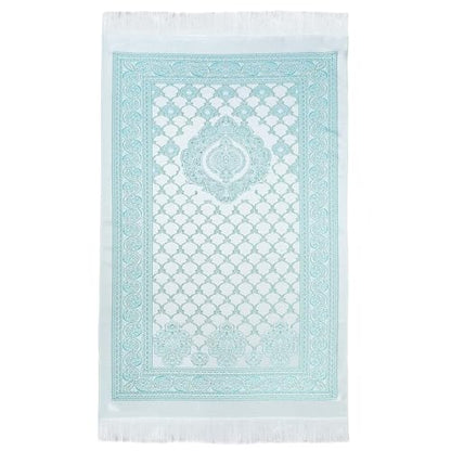 Prayer Rug Muslim Prayer Mat - Soft Thin Prayer Carpet Mats Islam for Kids Men Women, Islamic Eid Ramadan Gifts (Green) - color: Green