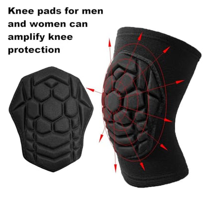 Men Women Knee Pads for Skating Soccer Dancing Climbing, Soft Elastic Work Knee Protector for Fitness Yoga Bike, Breathable Anti-slip Knee Compression Sleeve for Hiking Running Cycling Adult, Black L - size: Large