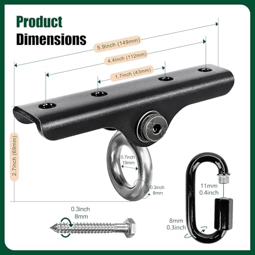 Heavy Duty Punching Bag Hanger Ceiling Mount with Bearing 900 LB Capacity Stainless Steel Swing Hardware for Indoor Hanging Chair Outdoor Swing Set