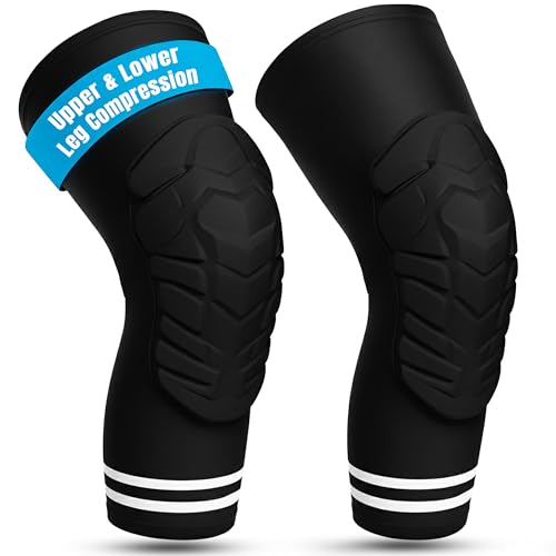 Dirt Defence Basketball Knee Pads - 2Pcs Large Size Padded Knee Compression Sleeve for Legs - EVA Shock-Absorbing Support for Sports Training and Recovery - Volleyball, Soccer, Weightlifting, Baseball - Large - size: Large