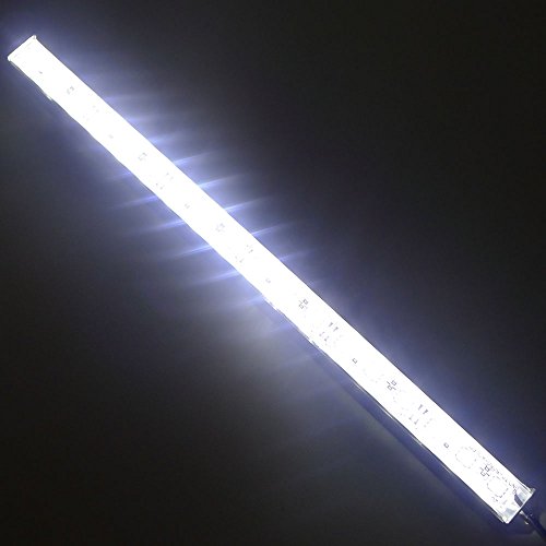 12"/30CM 6500K-7000K White 12V DC 5050 Aquarium LED Strip Lighting | 18LEDs Super Bright Cold White Waterproof IP67 Aluminum Lighting LED Linear Bar Lamp for Fish Tank (No Adapter and Dimmer) - color: White