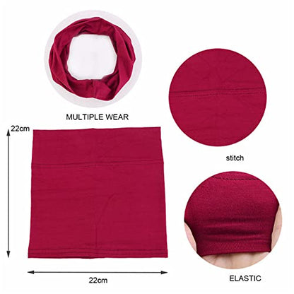 Qianmome 4 Pieces Womens Turban Soft Buttomed Tube Cap Inner Underscarf Headband Headwrap Hijab Bonnet Chemo Cap - color: 4pcs Style B