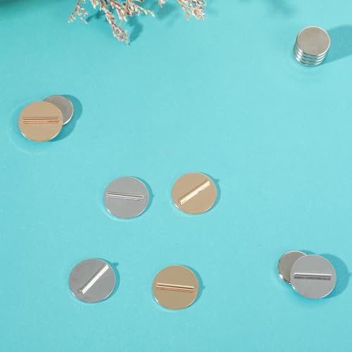 8 Pairs Magnetic Pin Backs - Invisible Metal Backs for Thin Fabric Strong Magnetic Brooch Converter for Hijab, Shawl, Scarf, Enamel Pins, and Clothes (4 Gold, 4 Silver)