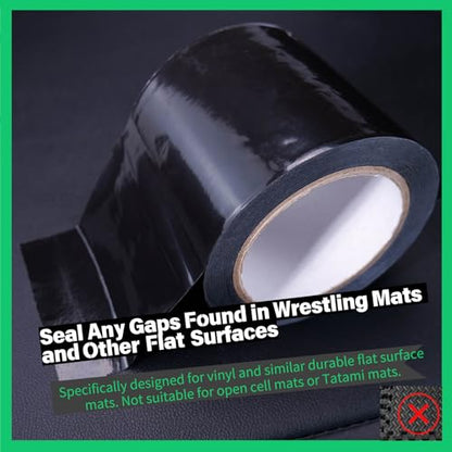 Black Mat Tape, 4 Inch Strong Floor Tape for Wrestling Grappling Gymnastics Jiu Jitsu Floor, Gym Floor, Seaming Home Mats Exercise Mat, 96FT
