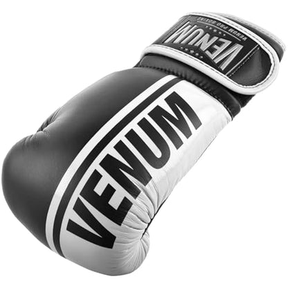 Venum Shield Pro Boxing Gloves - color: Black/White, size: 14oz, style: Hook and Loop