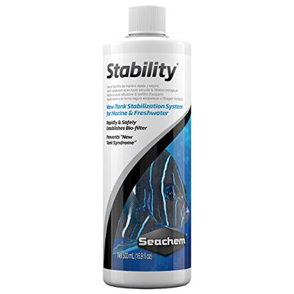 Seachem Stability Fish Tank Stabilizer - For Freshwater and Marine Aquariums, 16.9 Fl Oz (Pack of 1) - color: Clear, size: 500 ml / 16.9 fl oz