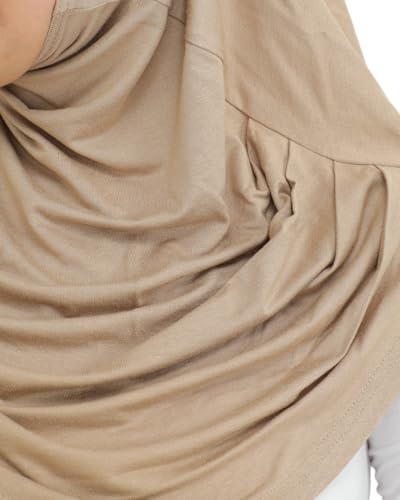 Prien Plain Ready To Wear Hijab for Women, Muslim Instant Turbans, Soft Jersey Scarf, Islamic Clothes, Long Hijabs, Abaya - color: Mink
