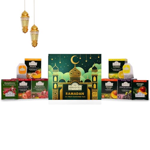 Ahmad Tea - Ramadan Gift Box, 60 Teabags, Fruitytea Assorted Black and Green Tea Selection (Fruity)