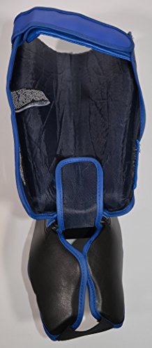 Deluxe Muay Thai Pro-Style Shin Instep for Muay Thai, MMA, Kickboxing, Stand up - color: Blue, size: Large