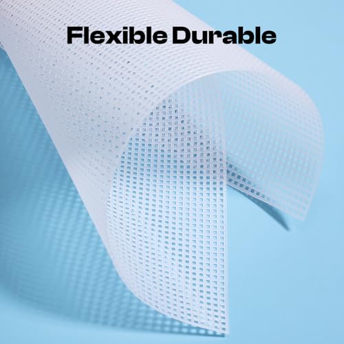 Caydo 12 Pieces 7 Count Plastic Mesh Canvas Sheets, Eye Mesh 10.5x13.5 Inch | for Therian Mask, Acrylic Yarn Crafting, Knit Crochet Projects and Make Aquarium Dividers - color: Clear White - 12pcs