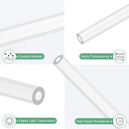 M METERXITY 2-Pack Clear Rigid Acrylic Pipe, 1.5mm[0.06"] ID x 3mm[0.12"] OD Plastic Round Tube for Water Cooling System/Lamps/Fountains/Aquariums/Display Stand, Acrylic Tubing [305mm/12IN] - size: 1.5mm ID x 3mm OD