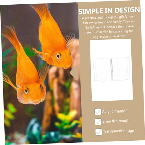 Dual Chamber Fish Isolation Box for Aquariums Transparent Breeding Tank Cover Safe Material for Betta Shrimp for Isolation Observation Fish Breeding Tool
