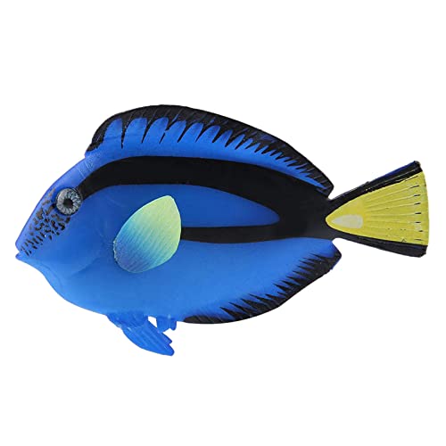 Artificial Moving Fish Floating Silicone Fish with Suction Cup Fishing Line Aquarium Decorations for Fish for T