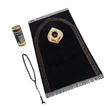 Compact Pocket Mat Box Portable for Prayer Muslims Islamic Prayer Mats Prayer Rug Gift Package with Rosary Beads Prayer Mat Travel Blanket