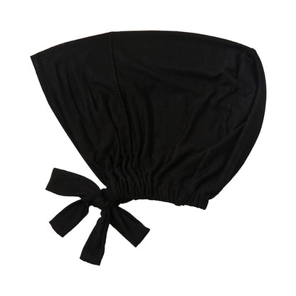 Women Under Scarf Hat Hijab Undercap Islamic Muslim Under Scarf Hijab Cap with Tie-Back Closure - color: Black+navy Blue