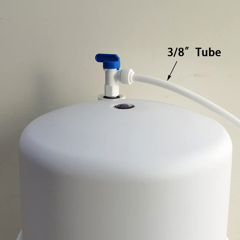 Malida Tank Ball Valve 1/4" FPT by 1/4",3/8" OD Tubing quick connector for RO Water Reverse Osmosis Filter system set of 4