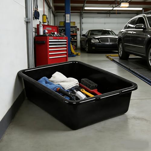 4 Pack Commercial Bus Tubs, Bus Box/Tote Box, Black (35 L) - size: 35 L