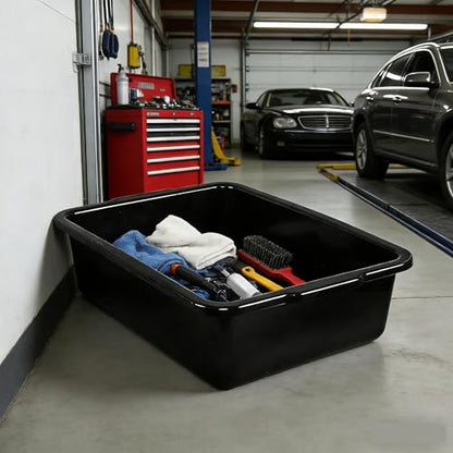 4 Pack Commercial Bus Tubs, Bus Box/Tote Box, Black (35 L) - size: 35 L