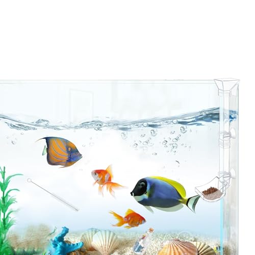 Aquarium Fish Shrimp Feeding Dish Set - Clear Feeder Tube and Dish With Cleaning Brush and Measuring Spoon for Preventing Food Scattering - Supplies for Shrimp Medium - size: Medium