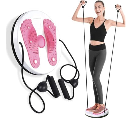 Waist Twisting Disc Unisex Waist Trainer Abdominal Exercise Foot Massage Plate Workout Home Gym Body Building Weight Loss Fitness Equipment - color: Purple