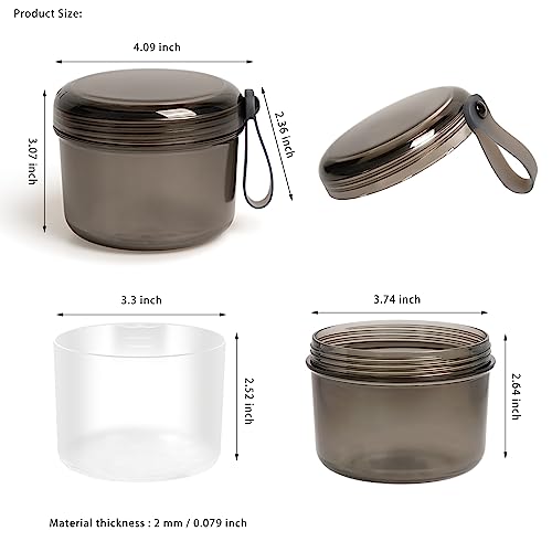 Uouovo Upgraded Large Denture Bath Box Cup No-Leak Denture case Retainer Cleaning Box Complete Clean Care for Dentures Clear Braces Mouth Guard Night Guard & Retainers (transparent grey) - color: transparent grey