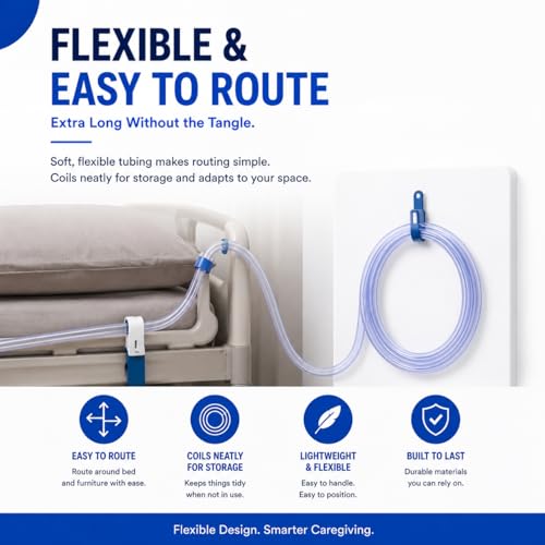 Extended Suction Connection Tube, 10 Feet Extra Long – Extension Suction Hose Compatible with Collection Devices - Veterinarian Suction Machines