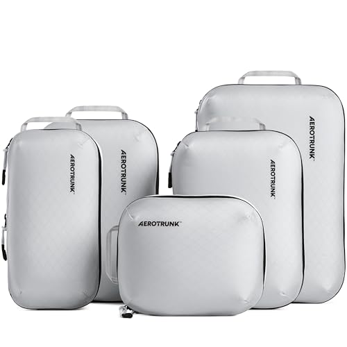 Aerotrunk Ultralight Compression Packing Cubes for Travel, 6-Pack, Grey - color: Grey, size: 6-Pack