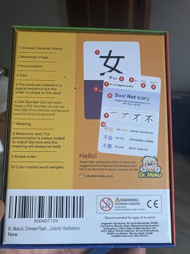 Dr. Moku's Chinese Flash Cards for Beginners - Learn Mandarin Quickly with Mnemonic Memory Tricks - Study 100's of Sample Words - Boost Your Vocabulary with Unforgettable Visual Learning