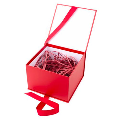 Hallmark Medium Gift Box with Lid and Shredded Paper Fill (Red 7 inch Box) for Birthdays, Graduations, Anniversaries, Christmas, Valentine's Day, All Occasion - color: Red, size: Pack of 1