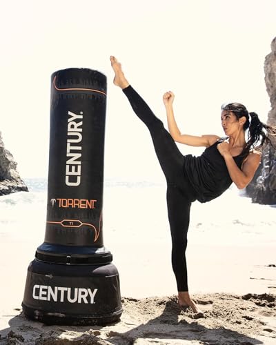 Century Torrent Freestanding Punching Bags - T1 or T2 Options | Black Free Standing Training Heavy Bag | Ideal for Martial Arts, Boxing, Kickboxing and Cardio Workouts | Designed for Men and Women