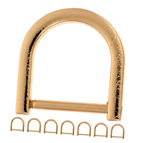 8 Pcs D Ring Hardware Set for Bag Making Zinc Alloy Metal D-shaped Buckles for Purse Clips Heavy Duty Detachable Bag Accessories for Crafting and DIY Projects