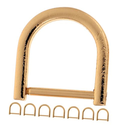 8 Pcs D Ring Hardware Set for Bag Making Zinc Alloy Metal D-shaped Buckles for Purse Clips Heavy Duty Detachable Bag Accessories for Crafting and DIY Projects