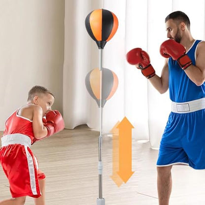 Heavy Bag with Stand | Speed Training Gear | Adjustable Height Suction Base Punching Bag for Adults with Stand - for Kids Teens Home Gym Martial Arts Fighting Sports