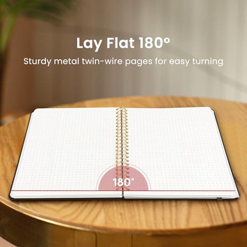 Taja Dotted Spiral Journal Notebook for Women & Men, 140 Pages, Dotted Notebook for Journaling & Note Taking, Journals for Writing, A5(5.7" x 7.9") – Black - color: C.Black, style: b-Dotted