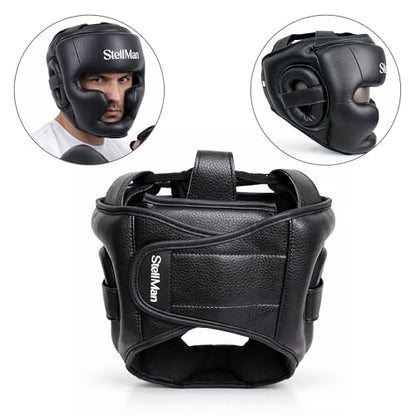 Boxing Headgear for MMA Training, Adjustable Padded Protective Helmet – Muay Thai, Kickboxing, Karate, Taekwondo & Martial Arts Sparring - size: Large-X-Large