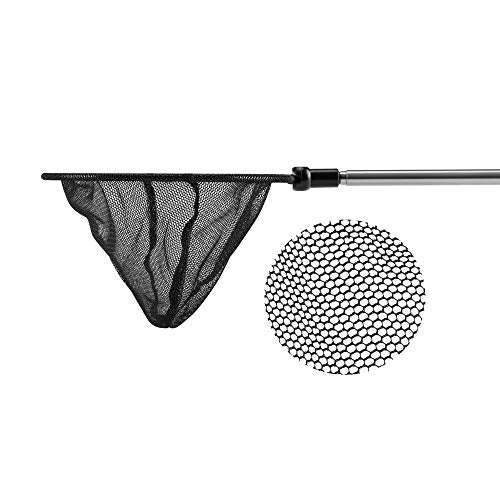 Lpraer Aquarium Fish Net with Extendable Stainless Steel Long Handle Fine Mesh Net for Fish Tank - size: 5 inch