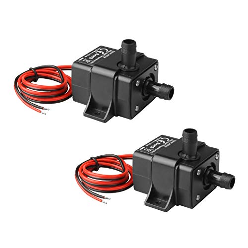 2 Pack DC12V Mini Submersible Water Pump for Aquarium, Pond, Fountains | Max 63 GPH