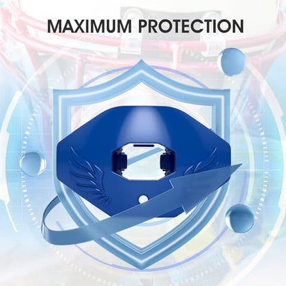 2Pcs Youth Football Mouthguard,Football Mouthpiece with Strap,No Boil. | Soft and Durable, Maximum Breathing Channel - color: Blue