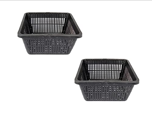 PondH2o 7 Inch (18cm) Square Plastic Slotted Mesh Baskets for Water Garden Pond Pond Plants or Flowers | Value 6 Pack, Aquatic Planting Nets Pots for Ponds, Aquariums, Aquaponics, Hydroponics
