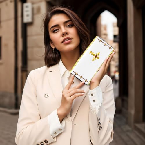 Ethiopian Cross PU Leather Long Wallet for Women Men, Zipper Clutch Wallet RFID Card Holder Organizer - color: Ethiopian Cross1