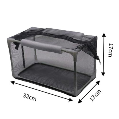 Aquarium Breeding Box with Zipper, Nylon Mesh Fish Isolation Net, 32x17x17cm for Fish Spawn Hatchery and Fry Protection - size: 32x17x17cm