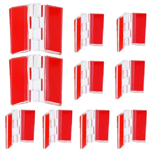 Hitefu Clear Acrylic Hinges, 30 * 35mm, 12 Pcs | Invisible, Self Adhesive, For Aquarium Lids, Cabinets, Display Stands & DIY Furniture - size: 30*35mm