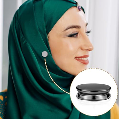 8pcs Hijab Magnetic Pins, Multi-Purpose Magnetic Scarf Clip no Snag Hijab Magnets Scarf Magnetic Clasp Strong Magnetic Hijab Pins Pinless Brooch for Women Clothes (Gold, Black) - color: Gold, Black