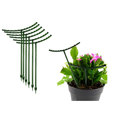 Belit 8 Pack Plant Supports for Small Plants, Garden Flowers Green Plant Support Ring, Planter Support Ring for Schlumbergera, Clivia, Succulents, 5.5" Wide x 5.9" High - size: 5.5" x 5.9"
