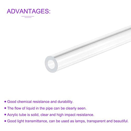 DMiotech 4pcs 5/32" x 5/16" x 12" Clear Acrylic Pipe Rigid Plastic Tubing for Aquarium Water Pipe, Water Cooling System, Plumbing - size: 5/32" x 5/16"