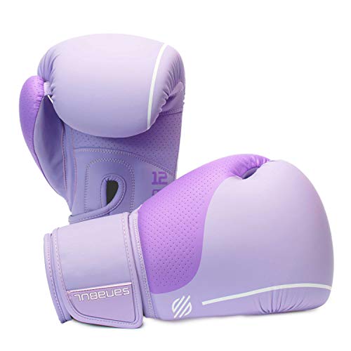 Sanabul Easter Egg Boxing Gloves for Women, Pro Training MMA Kickboxing Muay Thai Gloves, Sparring Punching Heavy Bag - color: Lavender, size: 8 oz