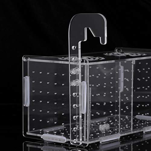 POPETPOP Fish Breeding Box - Box for Fish Tank Acrylic Acclimation Hatchery Incubator Aquarium for Small Shrimp - size: Size 6