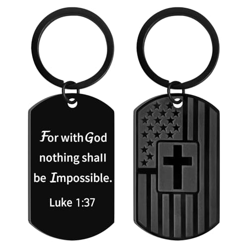 AXEN Christian Gifts for Men, Religious Keychain with Bible Verse Scripture for Dad, Son, Brother, Boyfriend - color: Style 2