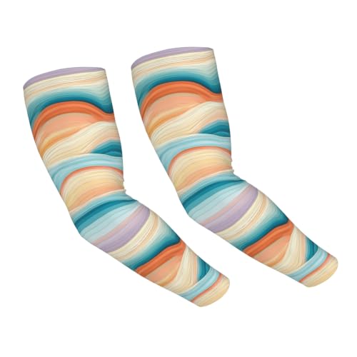 Arm Sleeves Outdoor Garden Sports Cooling Sun Sleeve for Women Men Farm - color: Abstract